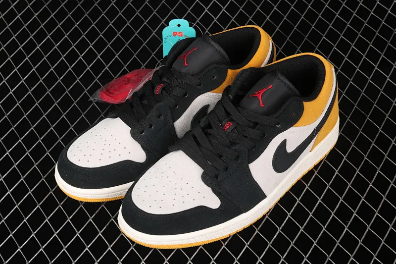 All categories Air Jordan Jordan series basketball shoes Air Jordan 1 Low New version Air Jordan 1 Low "University Gold" AJ1 Joe 1 black and yellow toes Pikachu cultural and leisure sports sneakers 553558-127